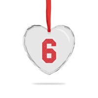 Number 6 Heart Crystal Glass Ornament Fan Varsity Sports Team 67 Jersey Number - Wonder Print Shop