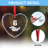 Number 6 Heart Crystal Glass Ornament Matching 67 Meme Costume 6th Birthday 6 Years - Wonder Print Shop