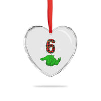 Number 6 Matching 67 Christmas Heart Crystal Glass Ornament Red Plaid Xmas Pajamas Holiday Gen Alpha Slang Meme - Wonder Print Shop