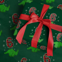 Number 6 Matching 67 Christmas Wrapping Paper Roll Red Plaid Xmas Pajamas Holiday Gen Alpha Slang Meme - Wonder Print Shop