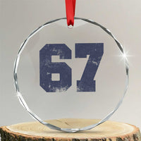 Number 67 Crystal Glass Ornament Numbered Uniform Sports Jersey Team 67th Birthday - Wonder Print Shop