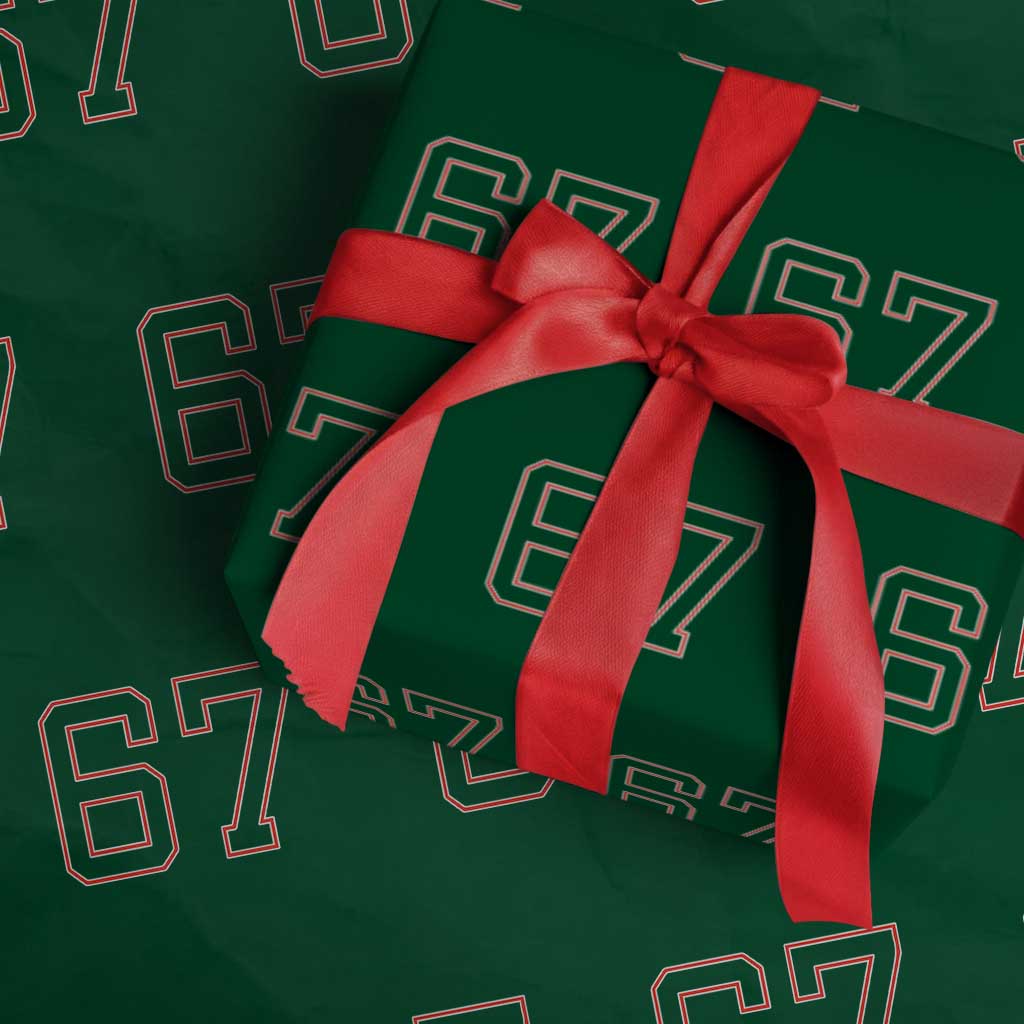 Number 67 Meme Wrapping Paper Roll Funny Six Seven Varsity Sports Team Jersey - Wonder Print Shop