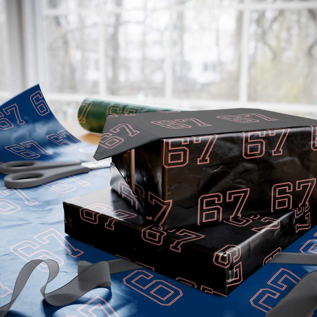 Number 67 Meme Wrapping Paper Roll Funny Six Seven Varsity Sports Team Jersey - Wonder Print Shop