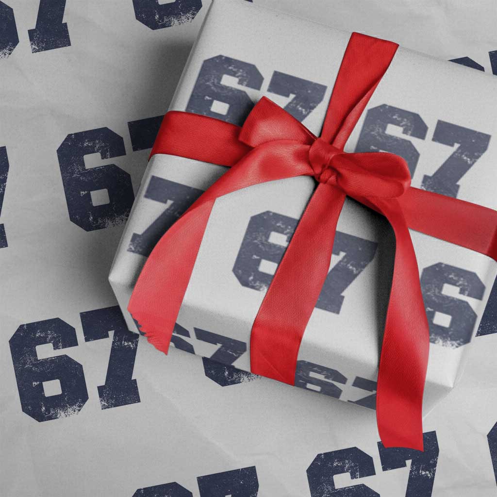 Number 67 Wrapping Paper Roll Numbered Uniform Sports Jersey Team 67th Birthday - Wonder Print Shop