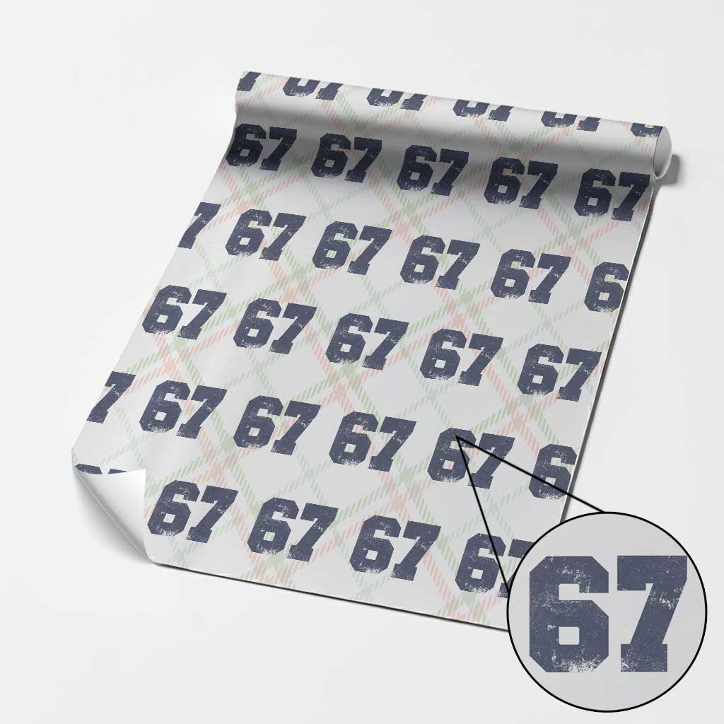 Number 67 Wrapping Paper Roll Numbered Uniform Sports Jersey Team 67th Birthday - Wonder Print Shop