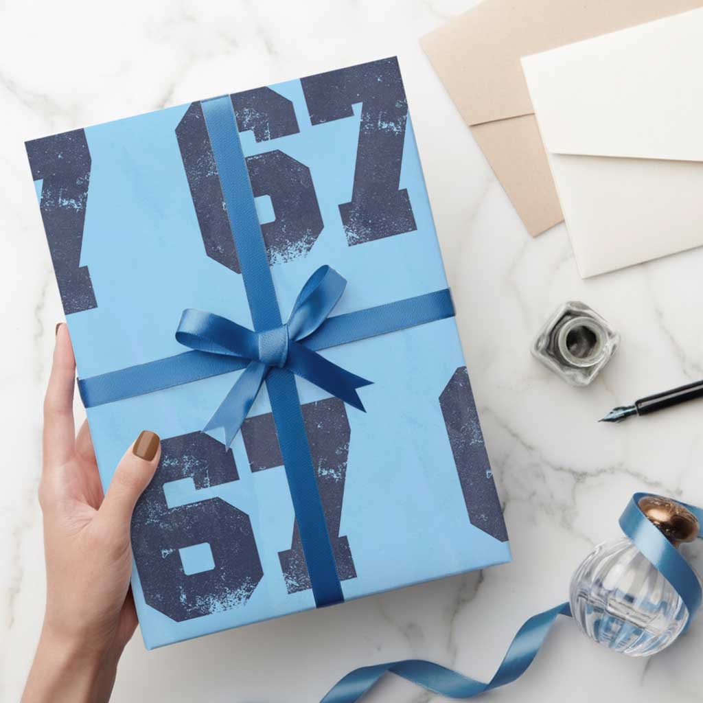 Number 67 Wrapping Paper Roll Numbered Uniform Sports Jersey Team 67th Birthday - Wonder Print Shop
