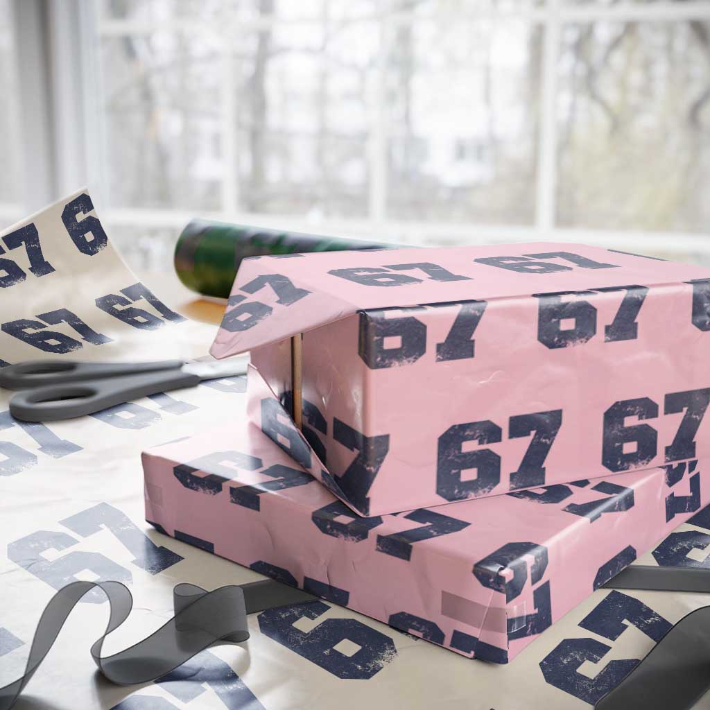 Number 67 Wrapping Paper Roll Numbered Uniform Sports Jersey Team 67th Birthday - Wonder Print Shop