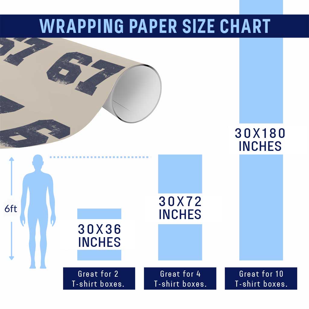 Number 67 Wrapping Paper Roll Numbered Uniform Sports Jersey Team 67th Birthday - Wonder Print Shop
