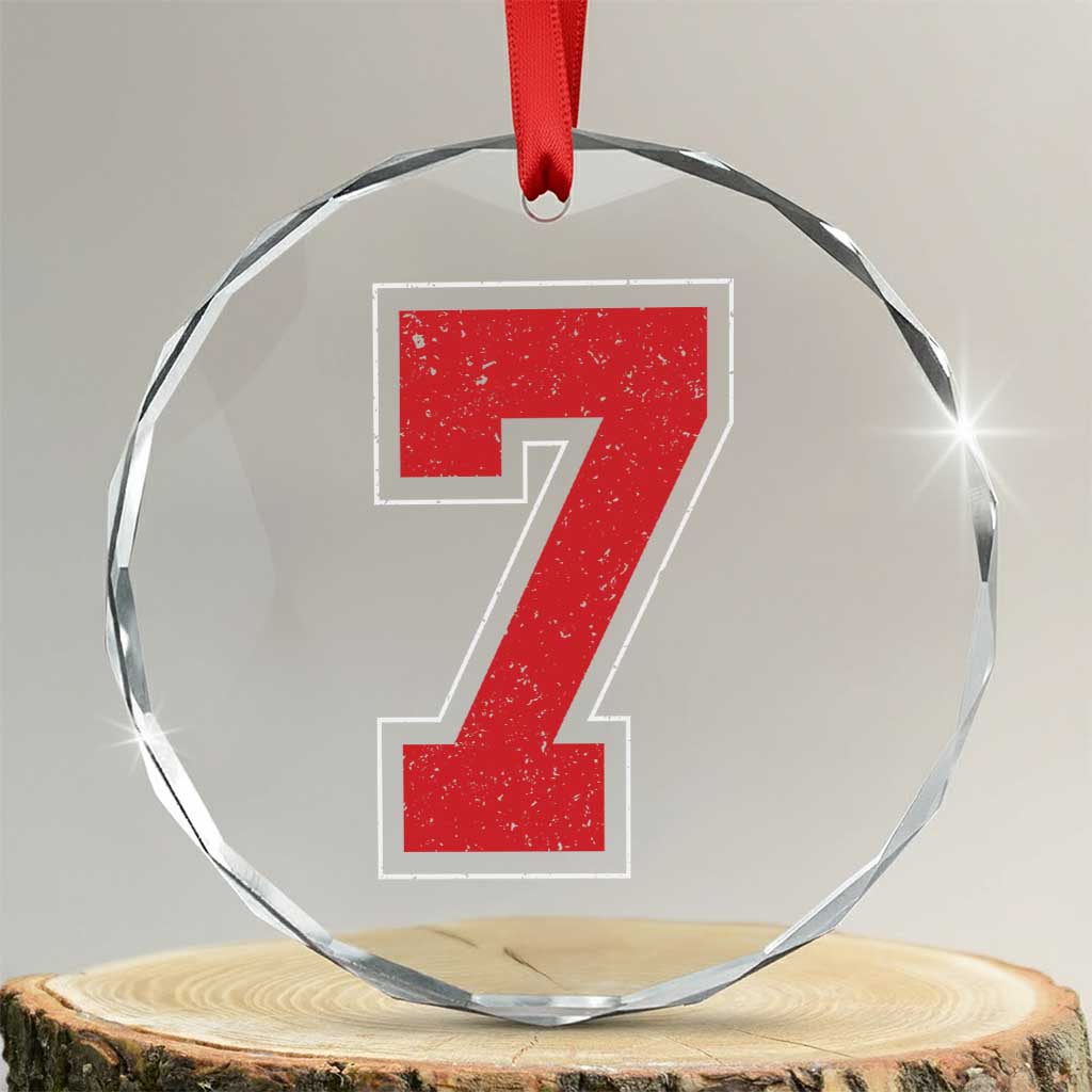 Number 7 Crystal Glass Ornament Fan Varsity Sports Team 67 Jersey Number - Wonder Print Shop