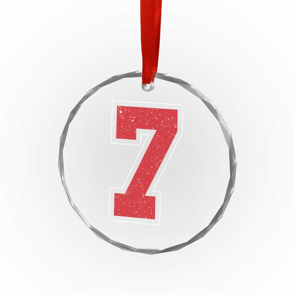 Number 7 Crystal Glass Ornament Fan Varsity Sports Team 67 Jersey Number - Wonder Print Shop