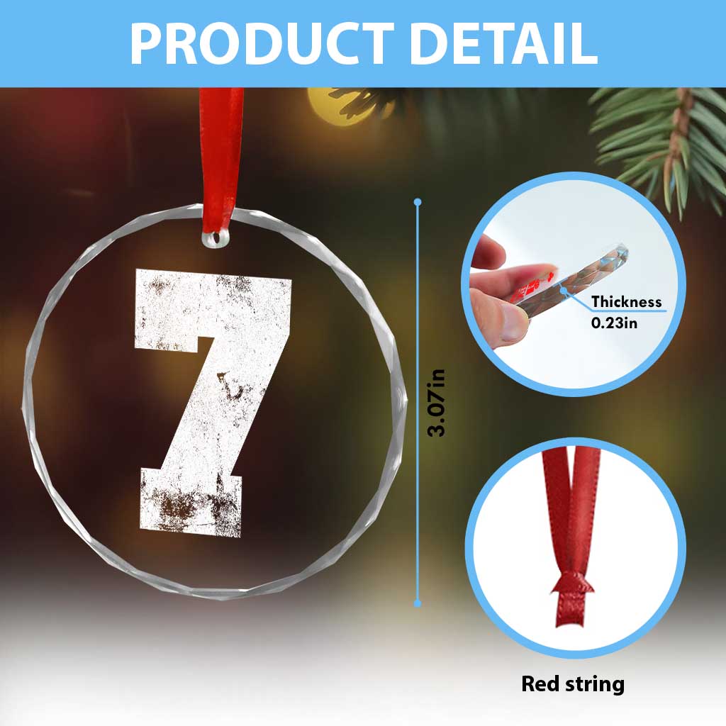 Number 7 Crystal Glass Ornament Matching 67 Meme 7th Birthday 7 Years - Wonder Print Shop