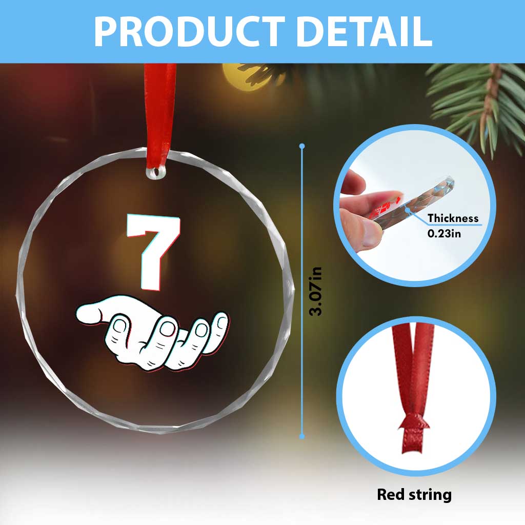 Number 7 Crystal Glass Ornament Matching 67 Meme Costume 7th Birthday 7 Years - Wonder Print Shop