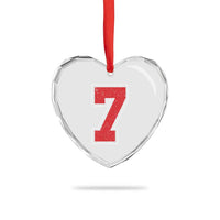 Number 7 Heart Crystal Glass Ornament Fan Varsity Sports Team 67 Jersey Number - Wonder Print Shop