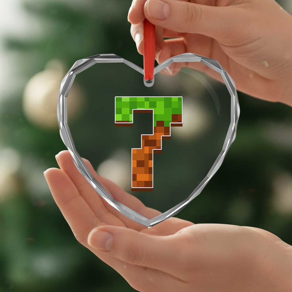 Number 7 Heart Crystal Glass Ornament Game Matching 67 Meme Costume 7th Birthday 7 Years - Wonder Print Shop