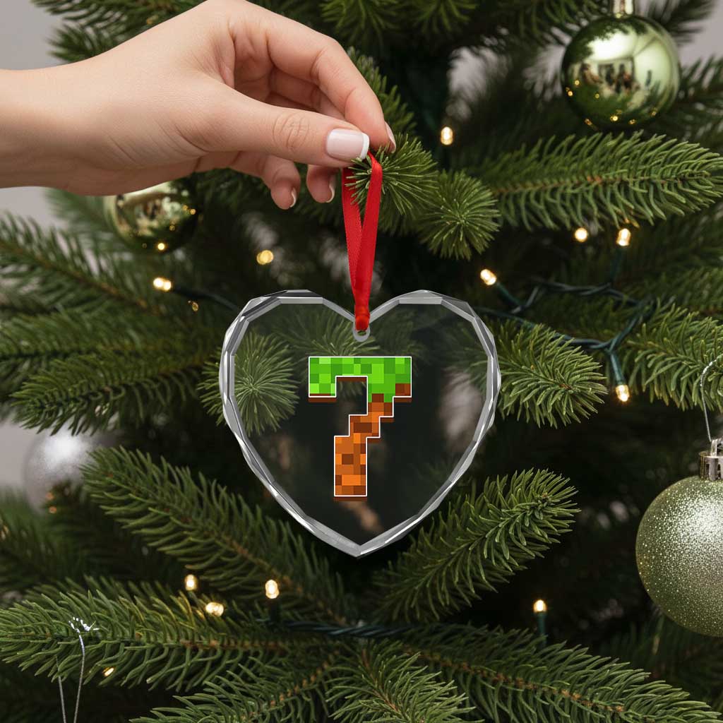 Number 7 Heart Crystal Glass Ornament Game Matching 67 Meme Costume 7th Birthday 7 Years - Wonder Print Shop