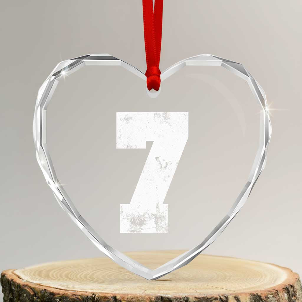 Number 7 Heart Crystal Glass Ornament Matching 67 Meme 7th Birthday 7 Years - Wonder Print Shop