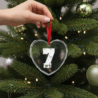 Number 7 Heart Crystal Glass Ornament Matching 67 Meme 7th Birthday 7 Years - Wonder Print Shop