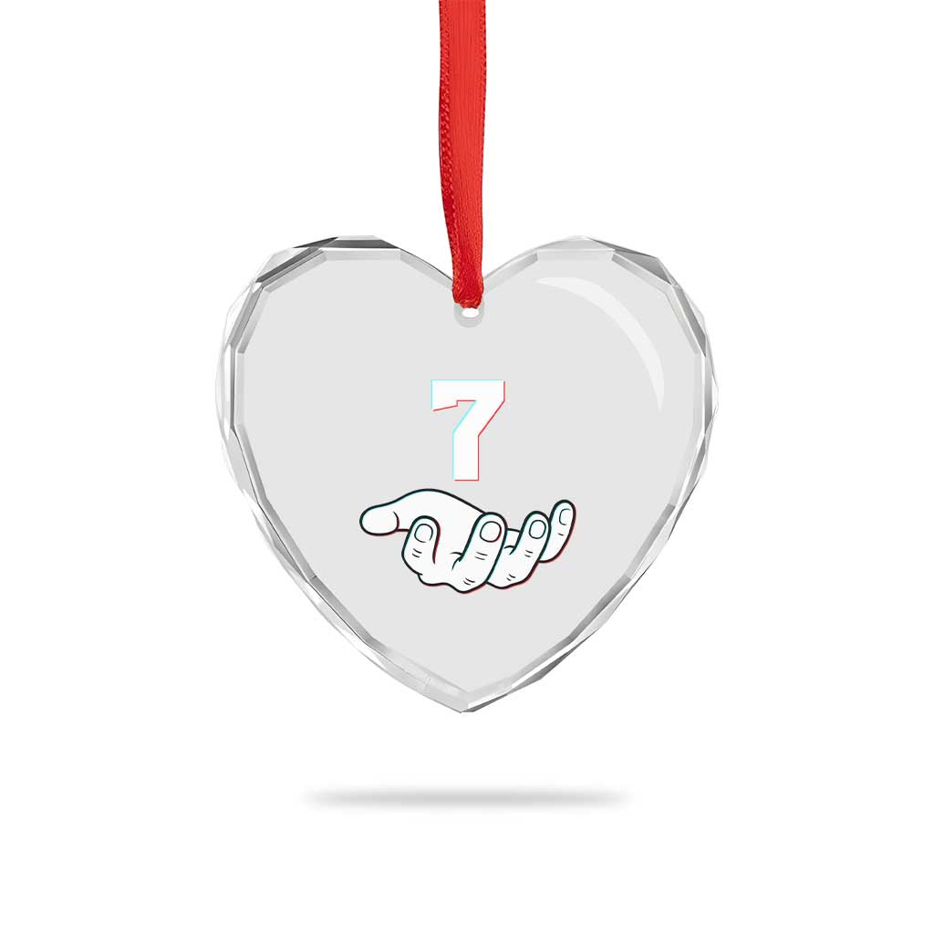 Number 7 Heart Crystal Glass Ornament Matching 67 Meme Costume 7th Birthday 7 Years - Wonder Print Shop