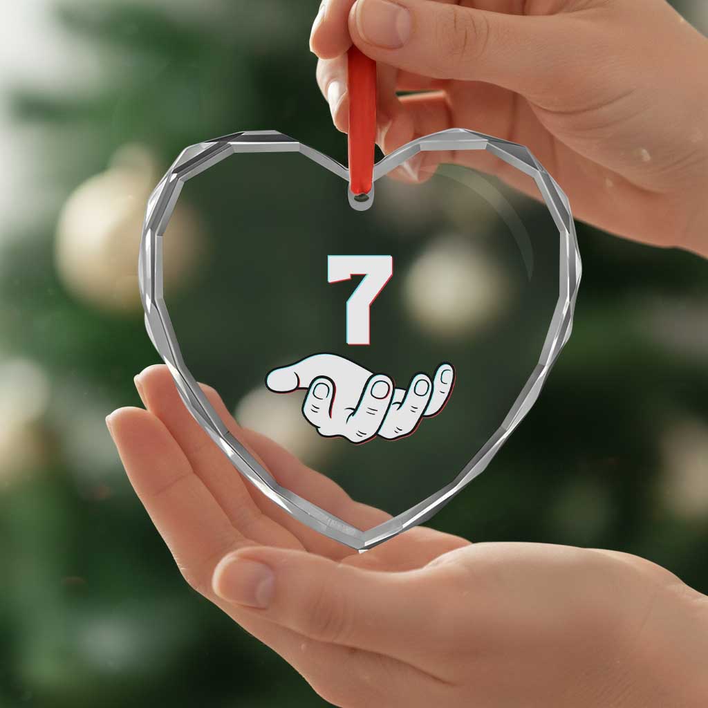 Number 7 Heart Crystal Glass Ornament Matching 67 Meme Costume 7th Birthday 7 Years - Wonder Print Shop