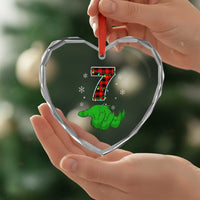 Number 7 Matching 67 Christmas Heart Crystal Glass Ornament Red Plaid Xmas Pajamas Holiday Gen Alpha Slang Meme - Wonder Print Shop