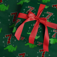 Number 7 Matching 67 Christmas Wrapping Paper Roll Red Plaid Xmas Pajamas Holiday Gen Alpha Slang Meme - Wonder Print Shop