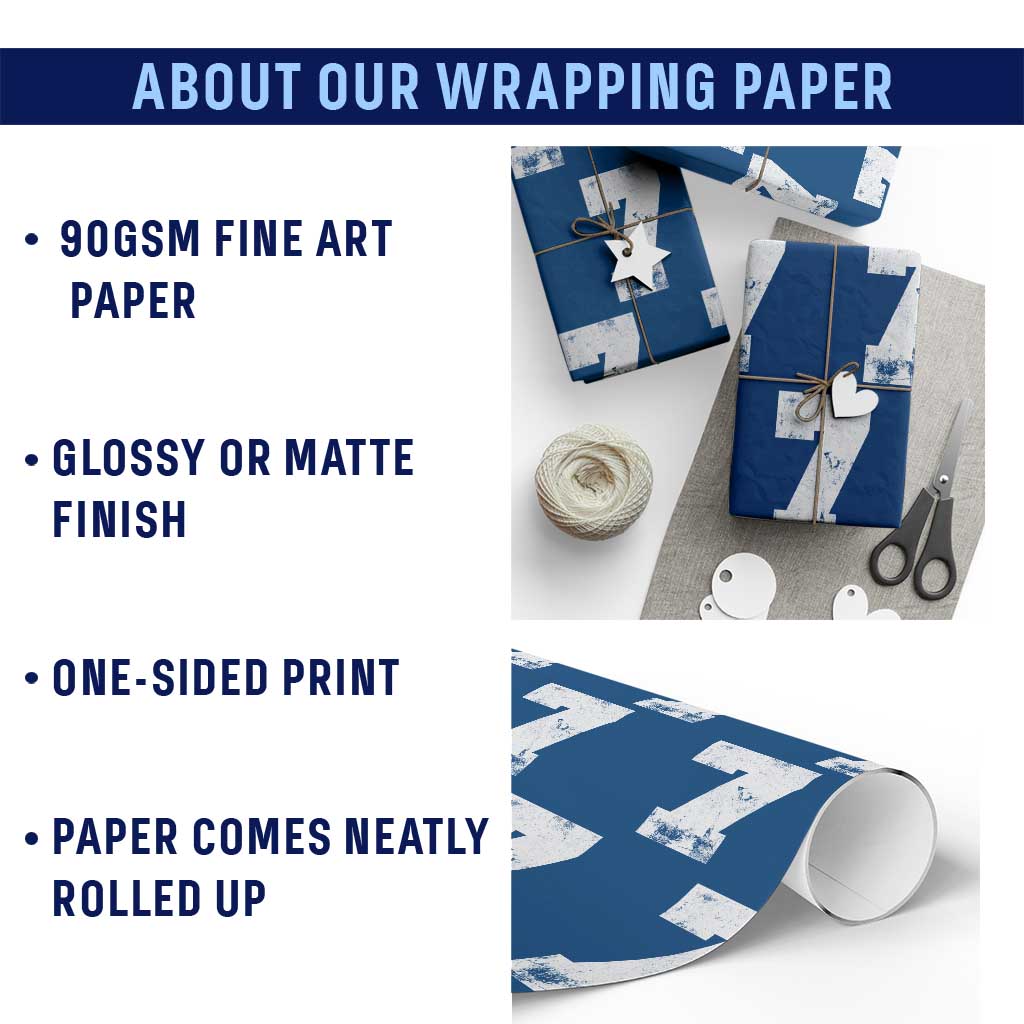 Number 7 Wrapping Paper Roll Matching 67 Meme 7th Birthday 7 Years - Wonder Print Shop