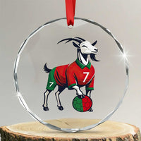 Number Seven Soccer GOAT Siuuuu Celebration Crystal Glass Ornament