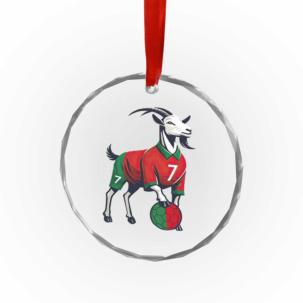 Number Seven Soccer GOAT Siuuuu Celebration Crystal Glass Ornament