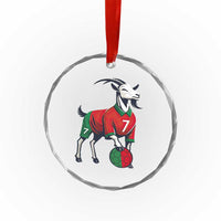 Number Seven Soccer GOAT Siuuuu Celebration Crystal Glass Ornament