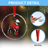 Number Seven Soccer GOAT Siuuuu Celebration Crystal Glass Ornament