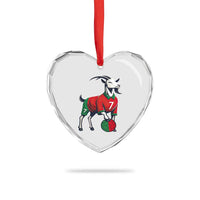 Number Seven Soccer GOAT Siuuuu Celebration Heart Crystal Glass Ornament