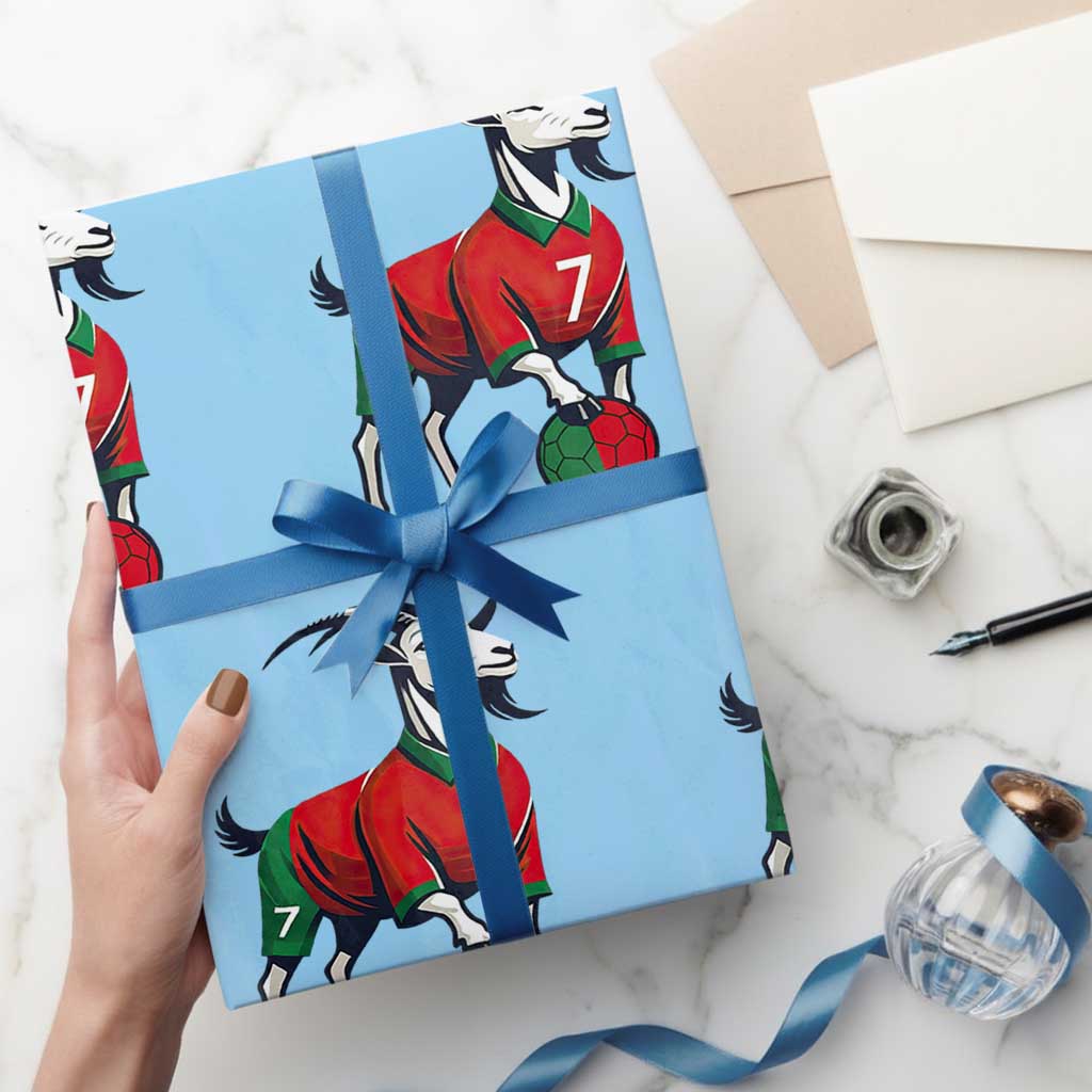 Number Seven Soccer GOAT Siuuuu Celebration Wrapping Paper Roll