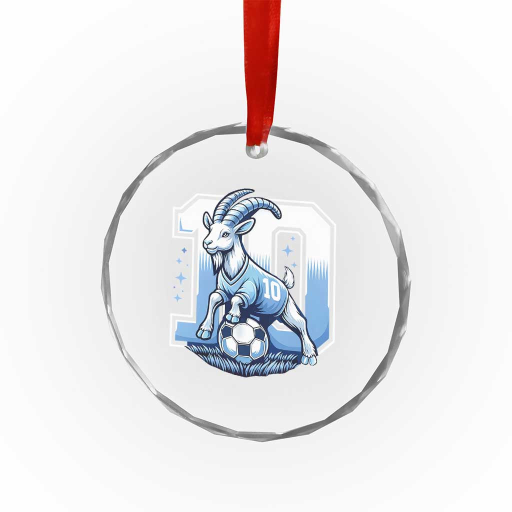 Number Ten The Goat Of Football Fans Crystal Glass Ornament Soccer Lover Gift