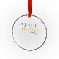 Nurse Heartbeat Rainbow Heart LGBTQ Pride Crystal Glass Ornament Medical Professional Support