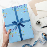 Nurse Heartbeat Rainbow Heart LGBTQ Pride Wrapping Paper Roll Medical Professional Support