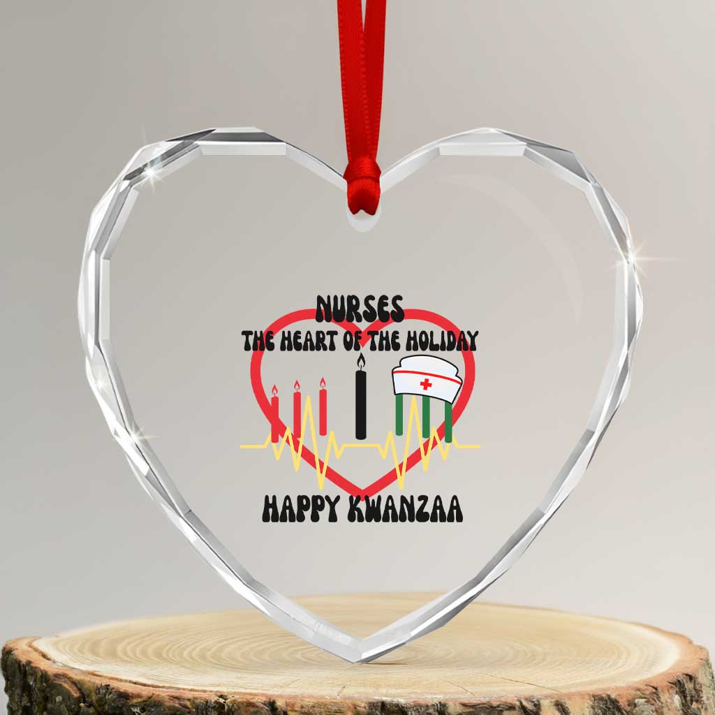 Nurse The Heart Of The Holiday Heart Crystal Glass Ornament Happy Kwanzaa Medical Gift - Wonder Print Shop