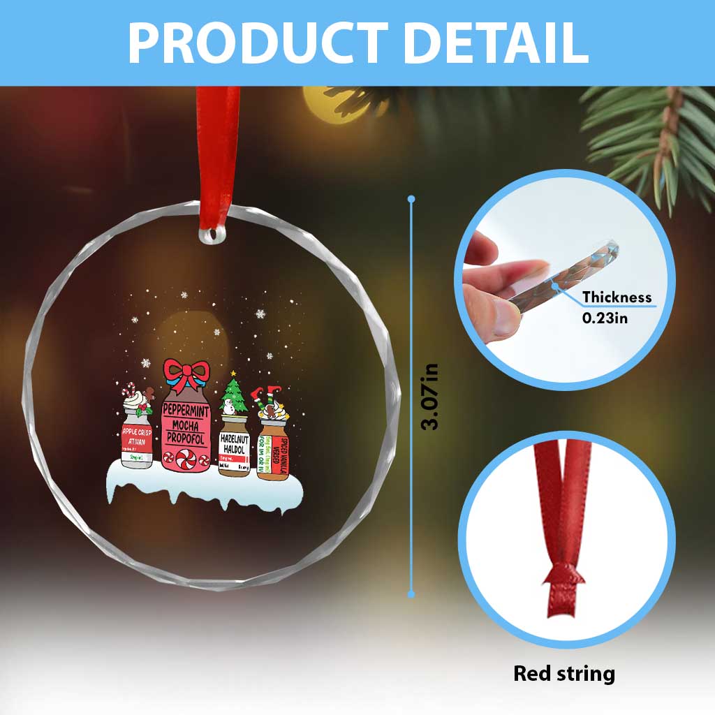 Nurse Xmas Crystal Glass Ornament Funny Nursing Nurse RN LPN NP Doctor Nicu TS10