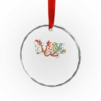 Nurse Xmas Stethoscope Reindeer Hat Crystal Glass Ornament TS09