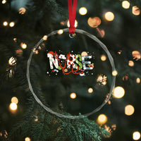 Nurse Xmas Stethoscope Reindeer Hat Crystal Glass Ornament TS09