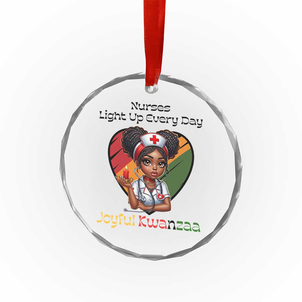 Nurses Light Up Everyday Crystal Glass Ornament Joyful Kwanzaa Celebration Gift - Wonder Print Shop