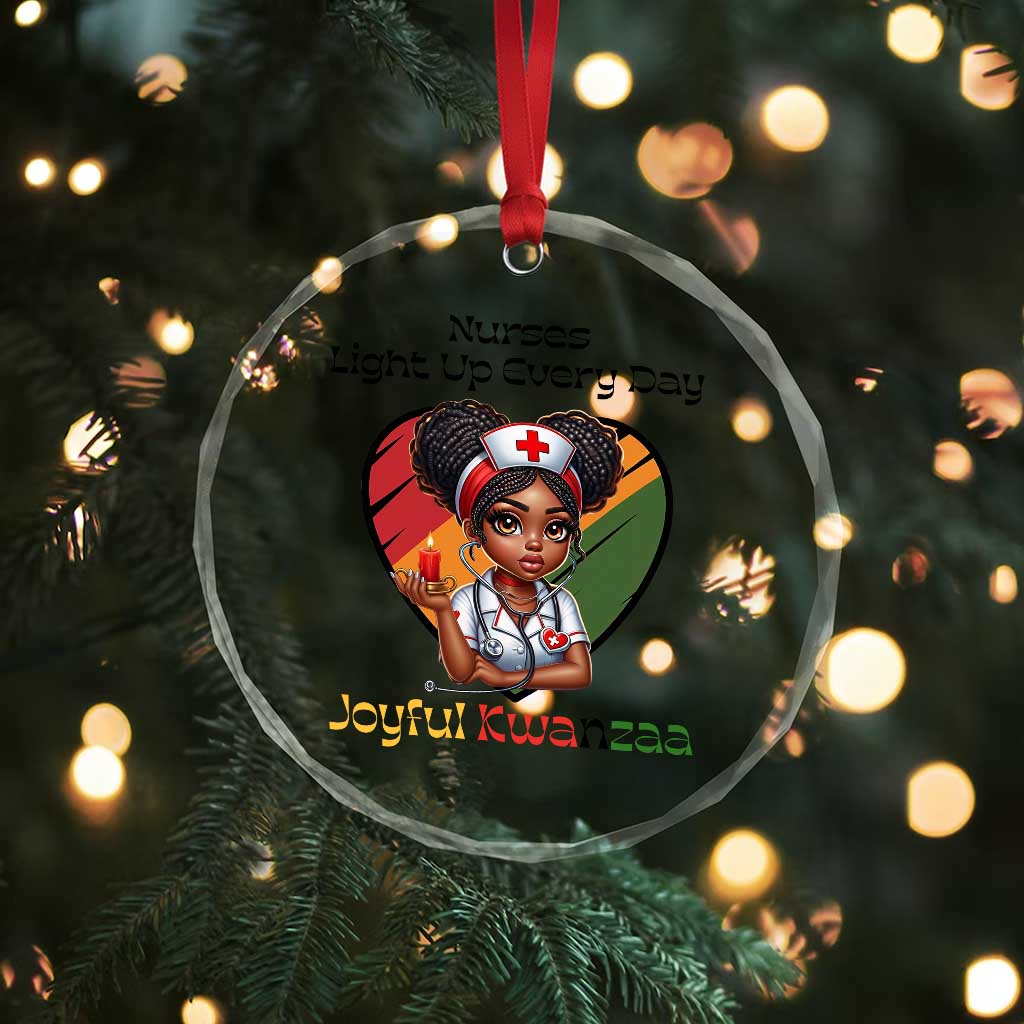 Nurses Light Up Everyday Crystal Glass Ornament Joyful Kwanzaa Celebration Gift - Wonder Print Shop