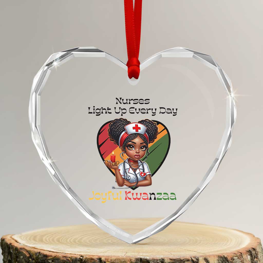 Nurses Light Up Everyday Heart Crystal Glass Ornament Joyful Kwanzaa Celebration Gift - Wonder Print Shop