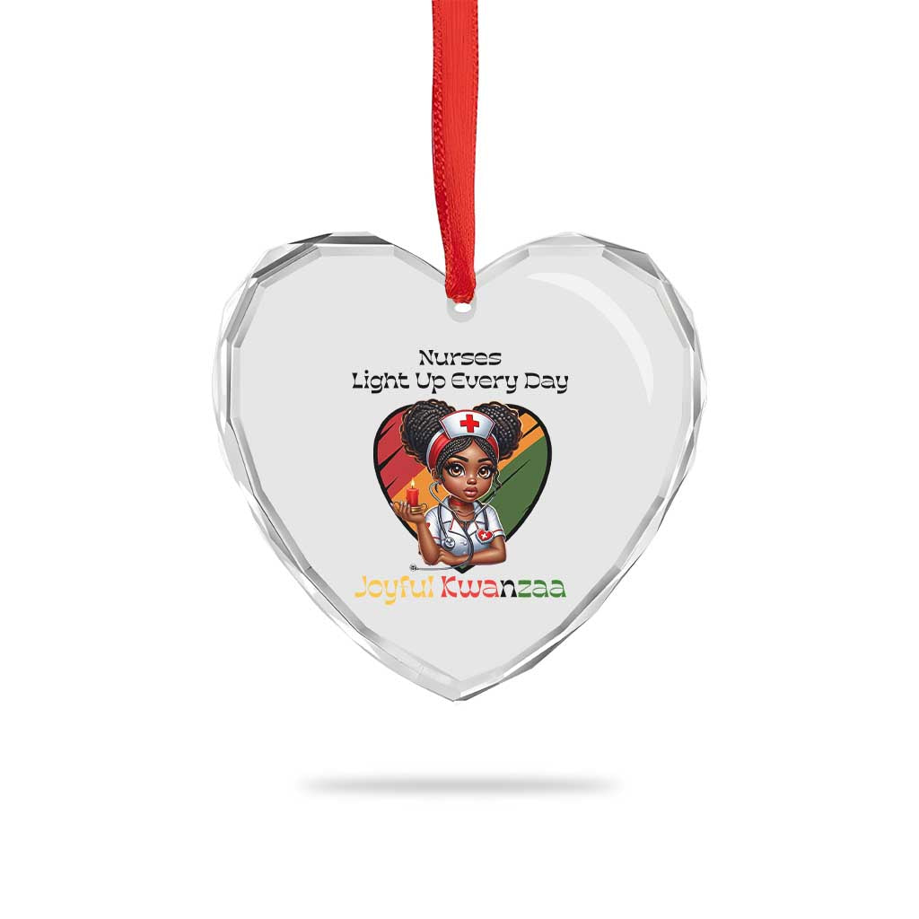 Nurses Light Up Everyday Heart Crystal Glass Ornament Joyful Kwanzaa Celebration Gift - Wonder Print Shop