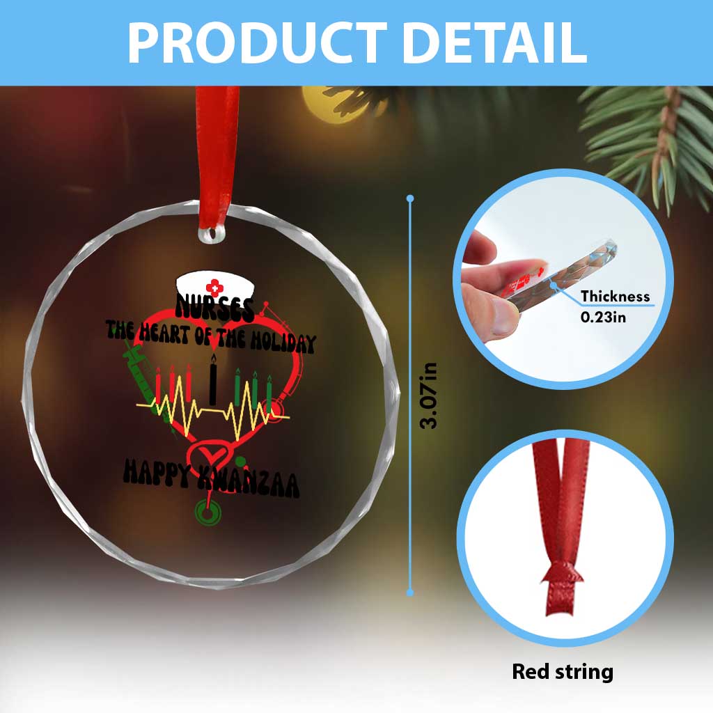 Nurses The Heart Of The Holiday Crystal Glass Ornament Kwanzaa Celebration Gift - Wonder Print Shop