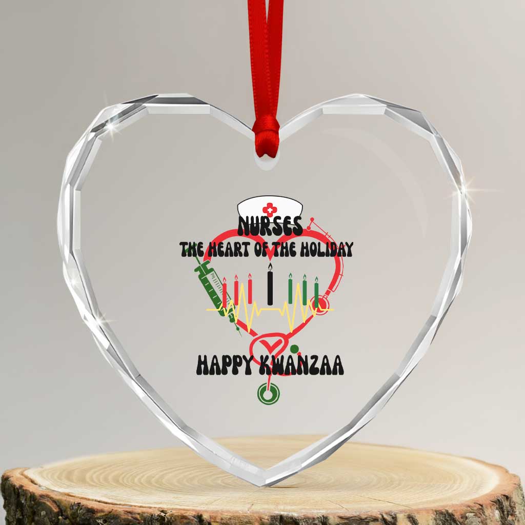 Nurses The Heart Of The Holiday Heart Crystal Glass Ornament Kwanzaa Celebration Gift - Wonder Print Shop