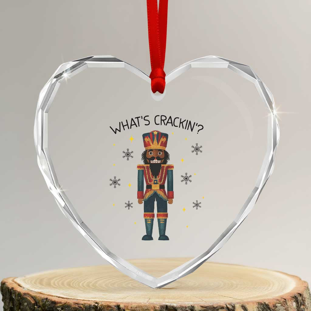 Nutcracker Christmas Heart Crystal Glass Ornament What Is Cracking - Wonder Print Shop