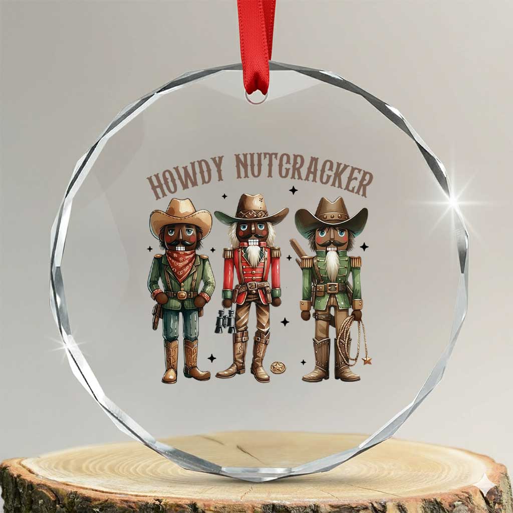 Nutcracker Cowboy Christmas Western Country Howdy Crystal Glass Ornament - Wonder Print Shop