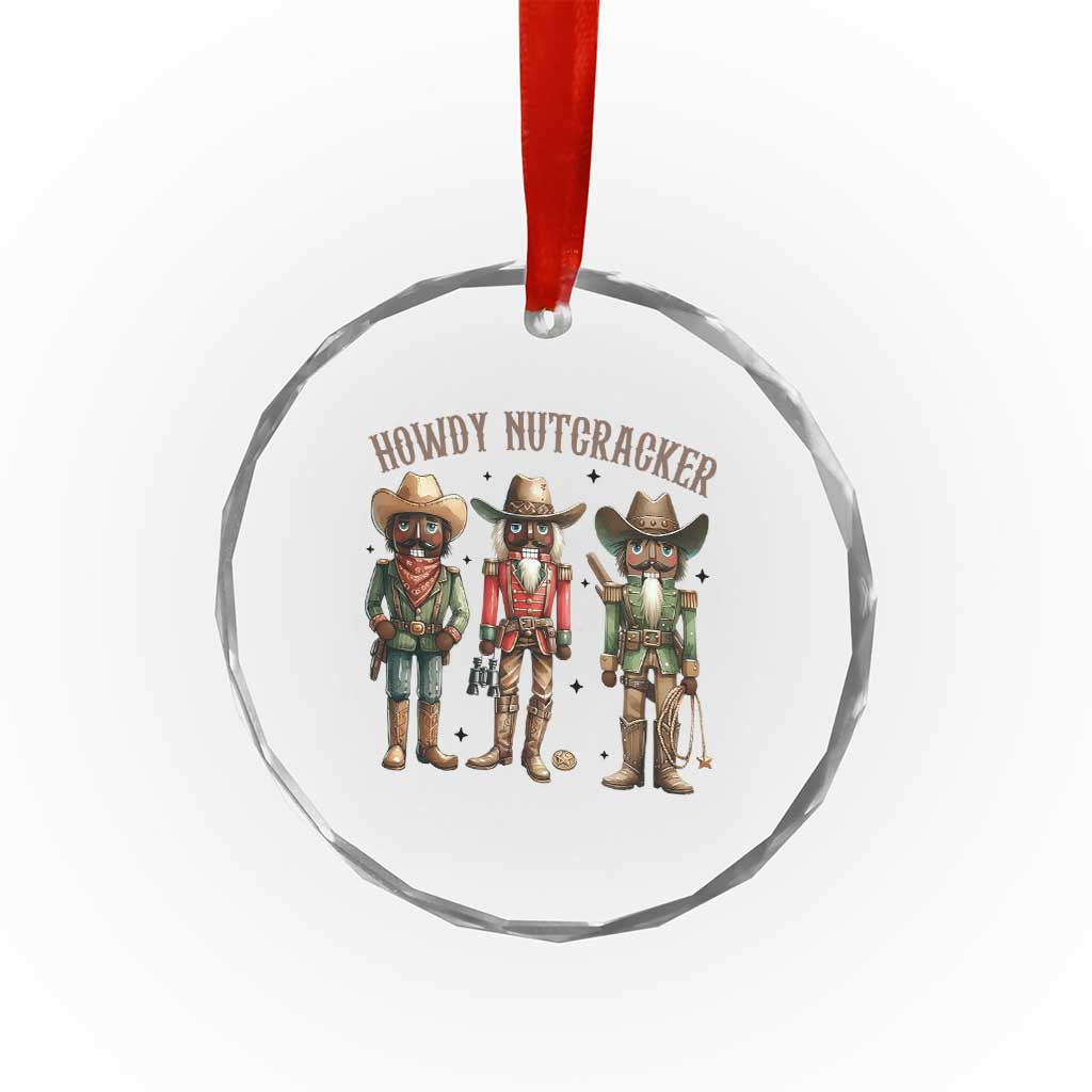 Nutcracker Cowboy Christmas Western Country Howdy Crystal Glass Ornament - Wonder Print Shop