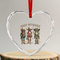 Nutcracker Cowboy Christmas Western Country Howdy Heart Crystal Glass Ornament - Wonder Print Shop