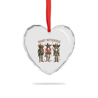 Nutcracker Cowboy Christmas Western Country Howdy Heart Crystal Glass Ornament - Wonder Print Shop